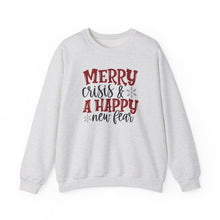 Load image into Gallery viewer, Merry Crisis and a Happy New Fear Unisex Crewneck Sweatshirt
