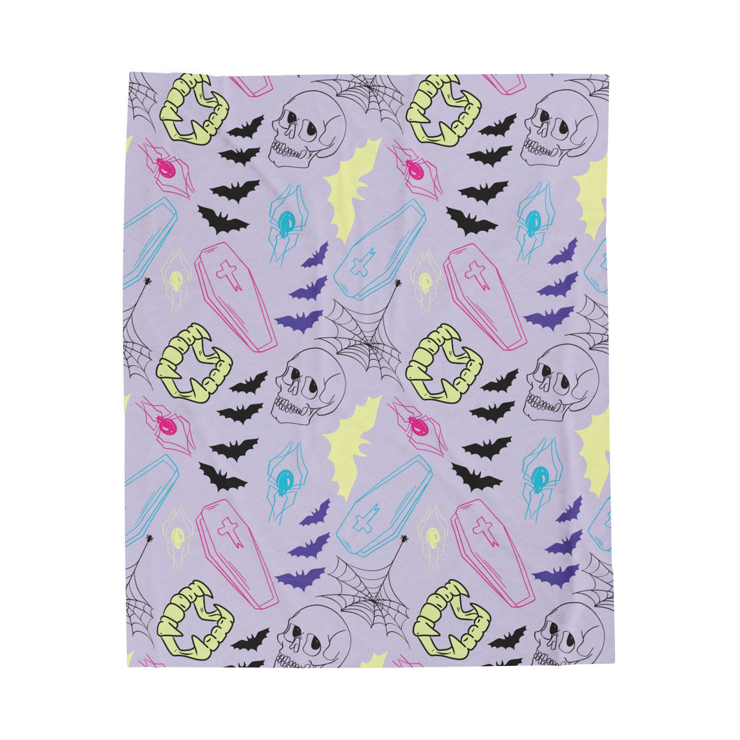 Neon Halloween Velveteen Plush Blanket