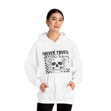 Load image into Gallery viewer, Never Trust the Living Hooded Sweatshirt
