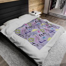 Load image into Gallery viewer, Neon Halloween Velveteen Plush Blanket
