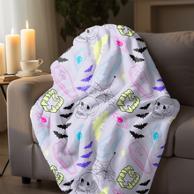 Load image into Gallery viewer, Neon Halloween Velveteen Plush Blanket
