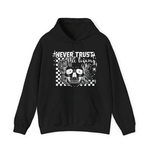 Load image into Gallery viewer, Never Trust the Living Hooded Sweatshirt
