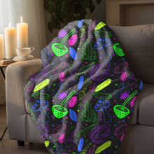 Load image into Gallery viewer, Magical Mushroom Velveteen Plush Blanket
